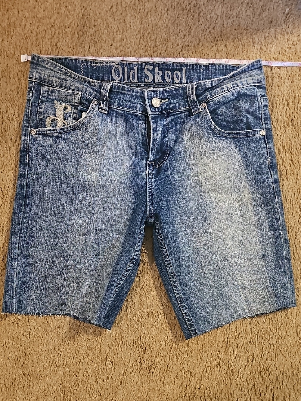 Old Skool Women's Denim Jean Shorts - Faded Blue